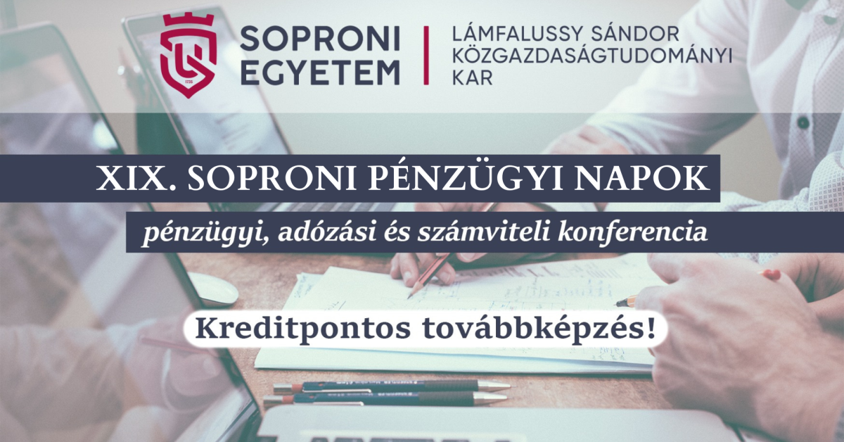 XIX. Soproni Pénzügyi Napok – kreditpontos továbbképzés
